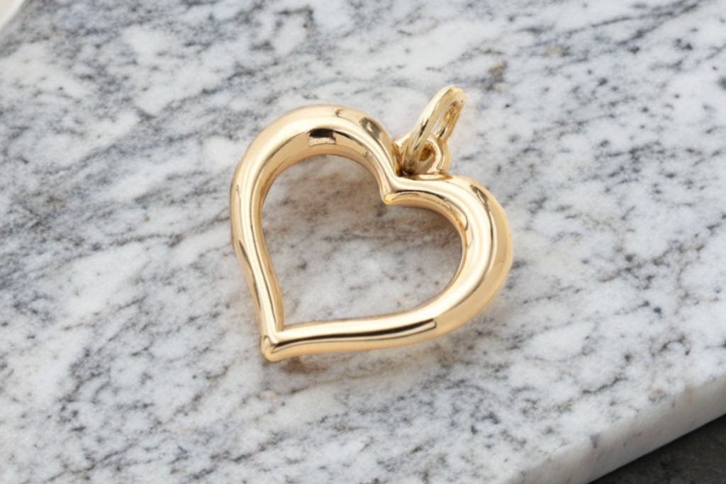 14K Gold Plated Heart Charm