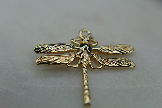 14K Gold Plated Dragonfly Charm