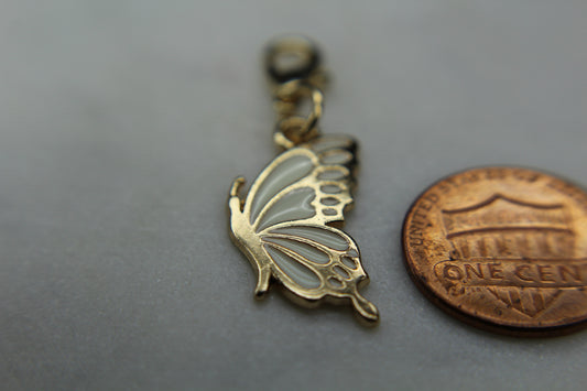 14K Gold Plated Butterfly Friendship Charm with Clasp