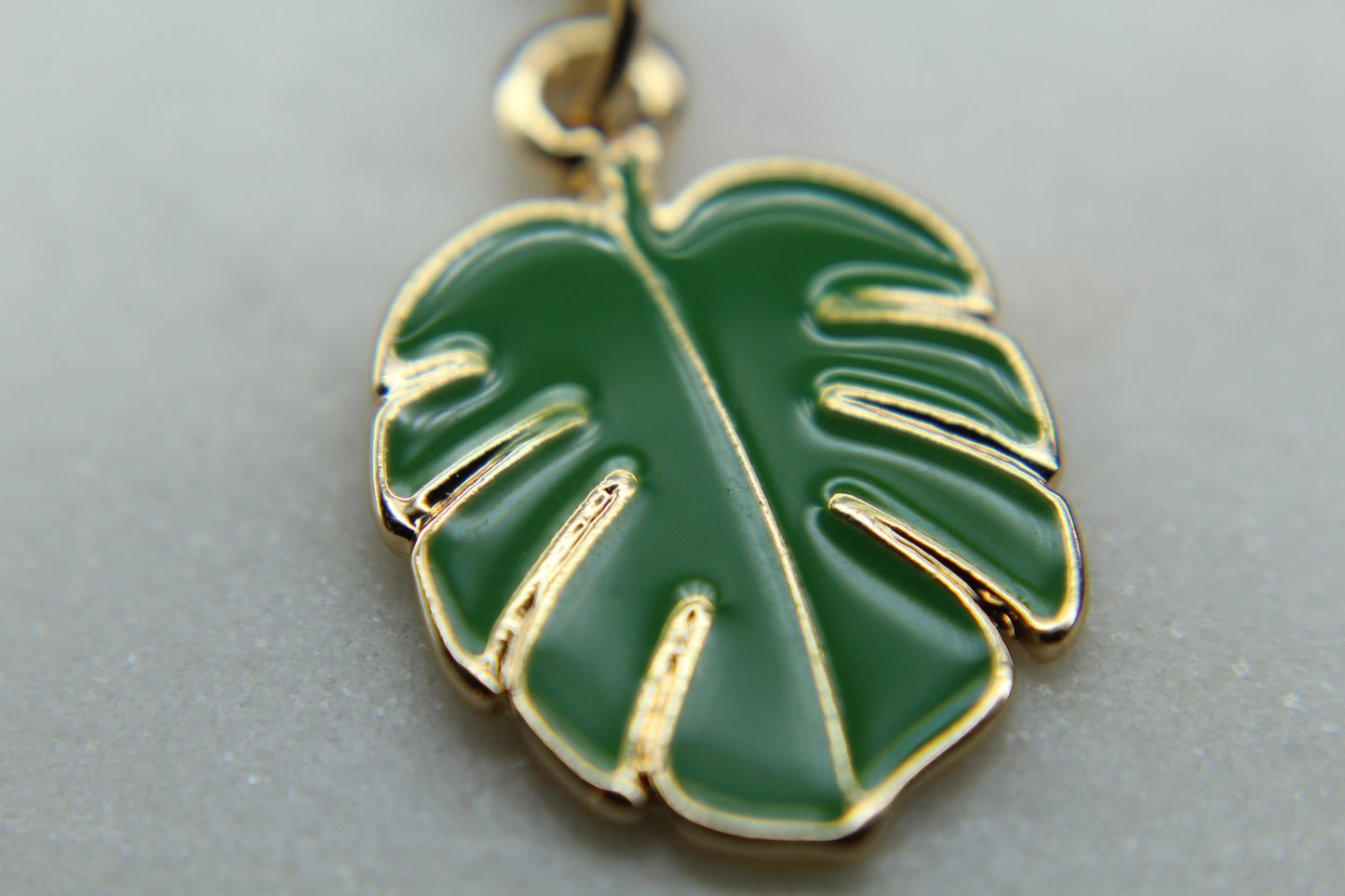 14K Gold Plated Enameled Elephant Ear Charm with Clasp