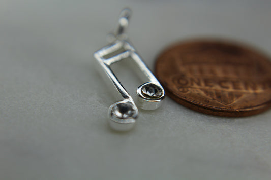 Silver Plated Musical Note