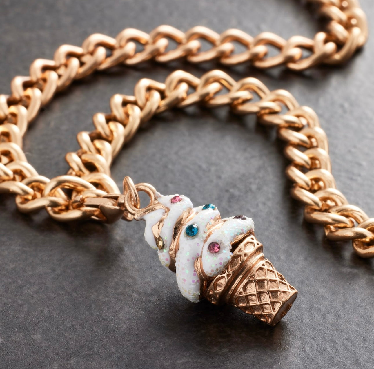 Enameled Clasp Ice Cream Cone