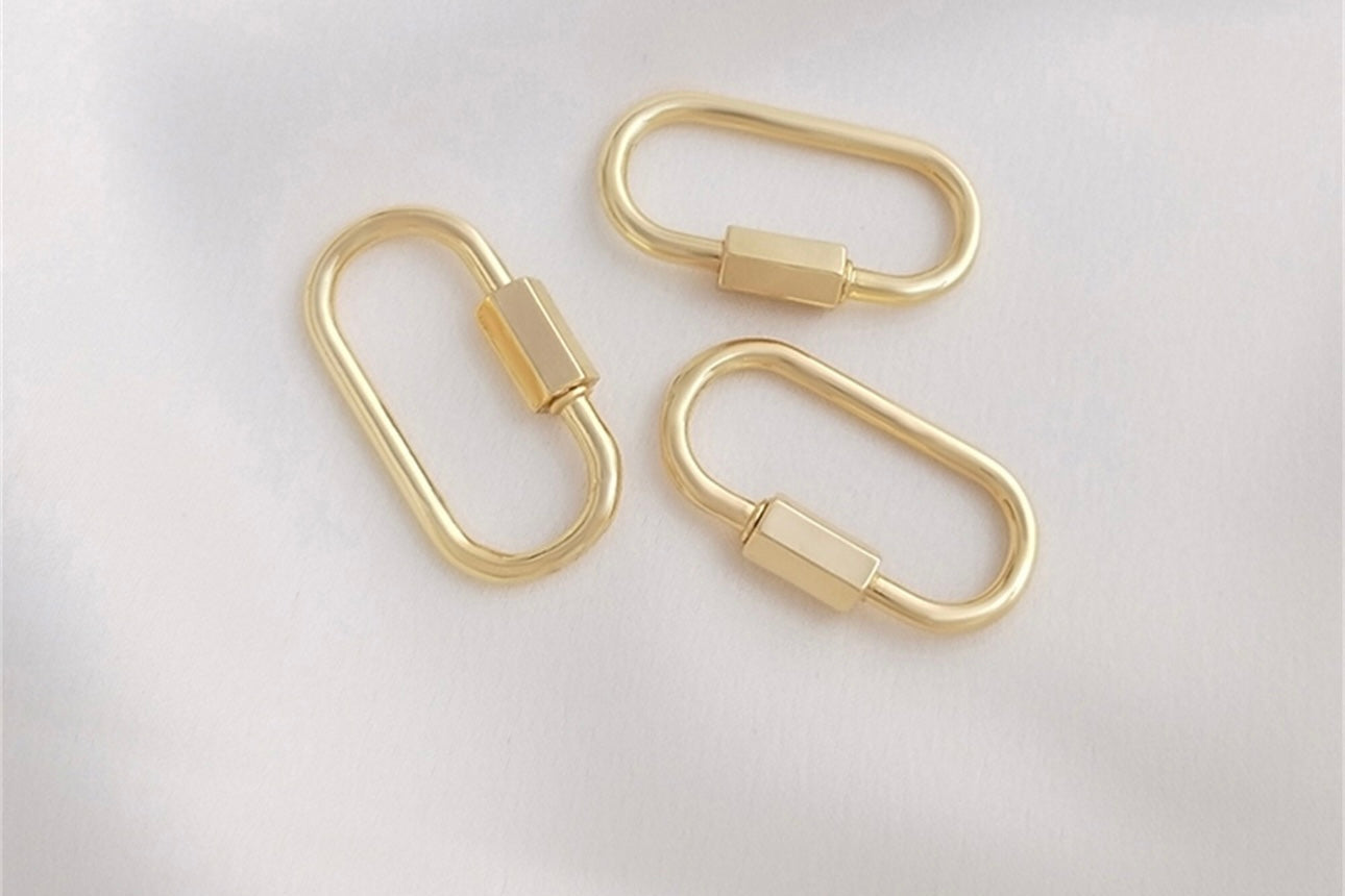 14K Gold Filled Carabiner Clasp Charm